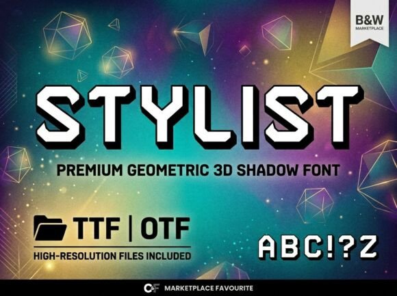 Command Visual Authority with Stylist: A Premium Geometric 3D Shadow Display Font