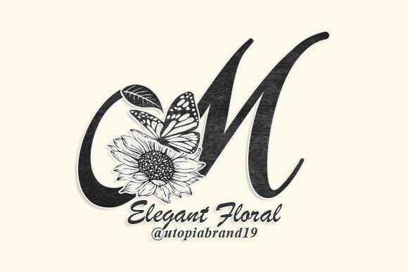 Elegant Floral Monogram: A Nature-Inspired Font