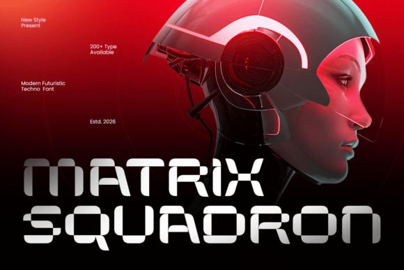 Matrix Squadron: A Futuristic Sci-Fi Display Font for Modern Design