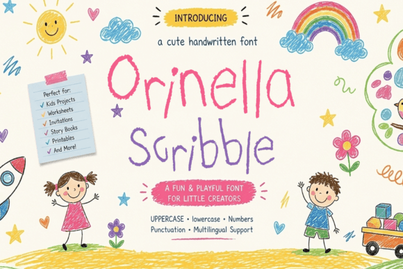 Orinella Scribble: A Font That Brings Hand-Drawn Charm to Your Projects